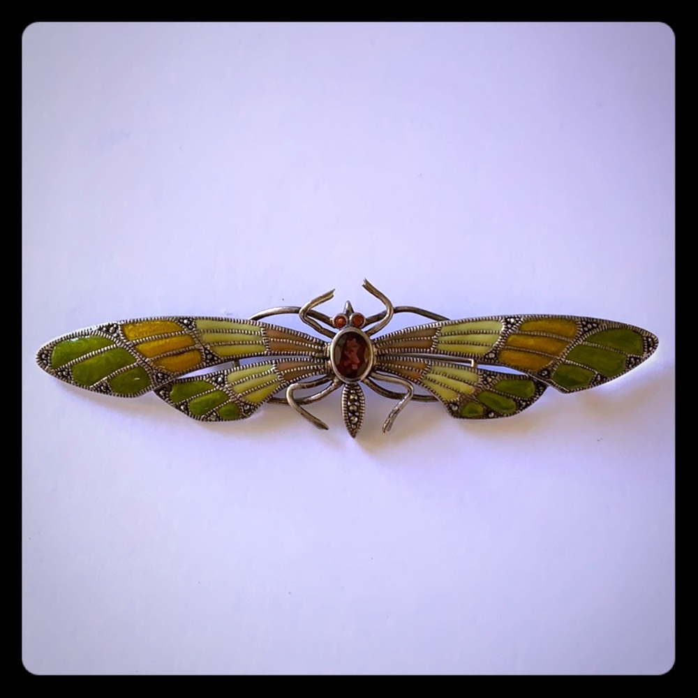 Sterling Silver 925 beautiful Enamel Butterfly Pin